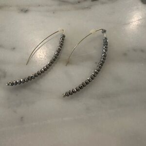 Elegant Silver Beaded Earrings